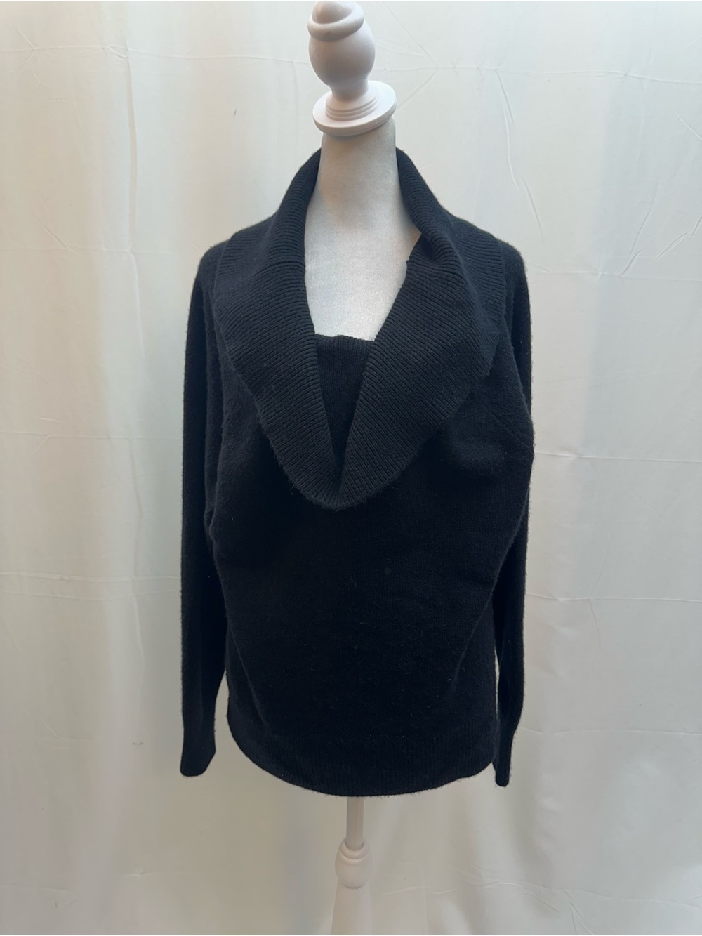 PAIGE Black Wool Blend Cowlneck Sweater M